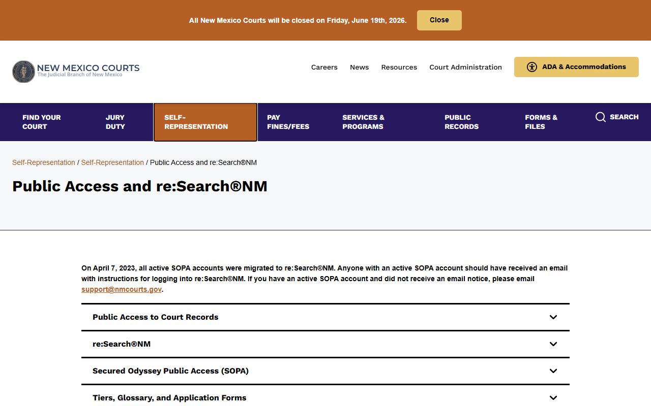 Sandoval County court records Case Lookup and re:SearchNM fields