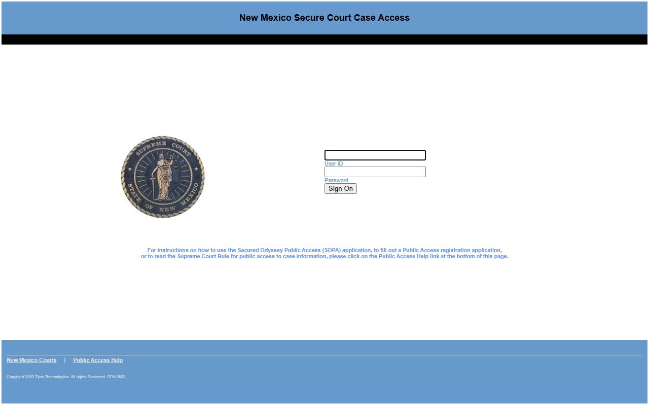Sandoval County court records Secured Odyssey Public Access login