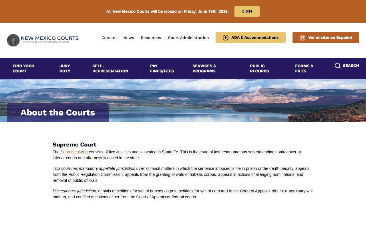 Sandoval County District Court records New Mexico court structure page