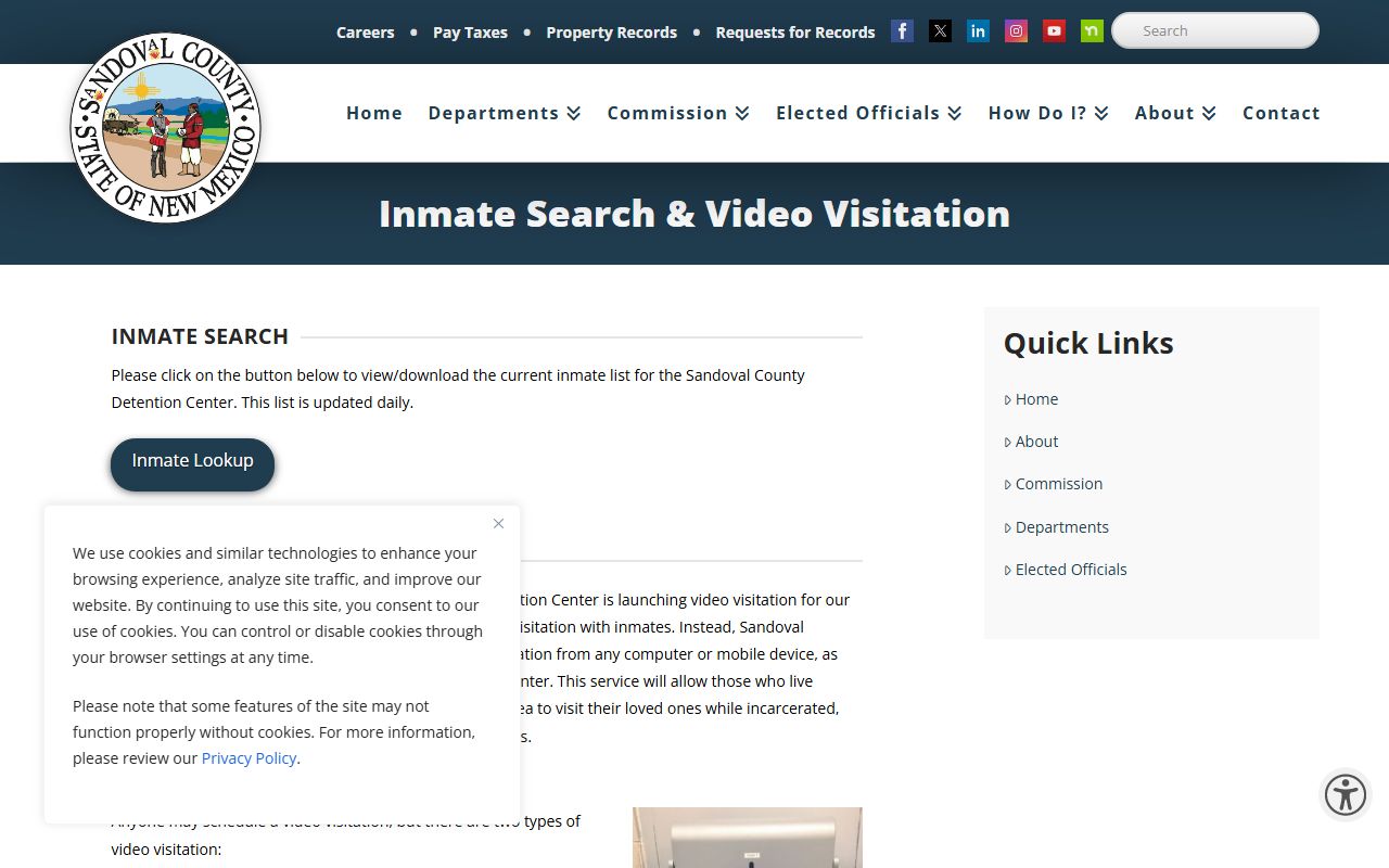 Sandoval County court records inmate search and detention records
