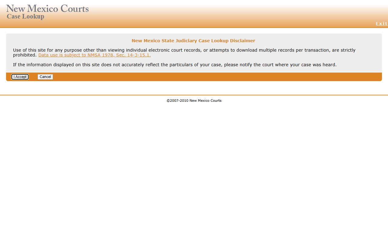 Sandoval County court records Case Lookup search portal