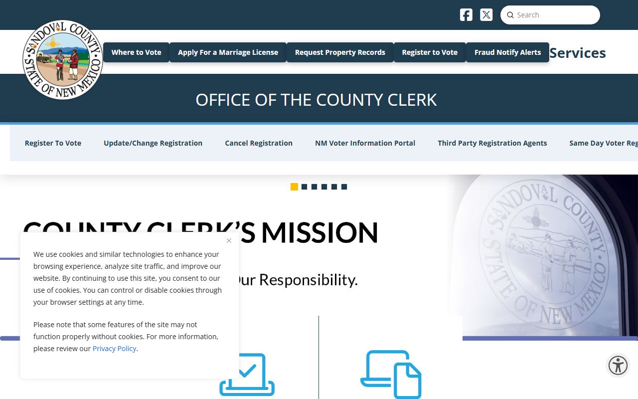 Sandoval County court records County Clerk records page