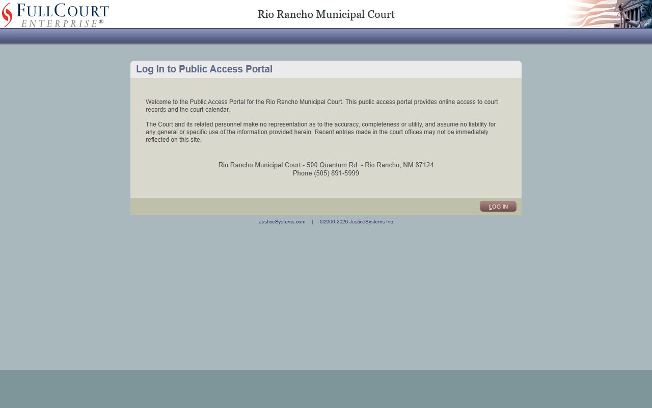 Sandoval County traffic court records Rio Rancho Municipal Court portal