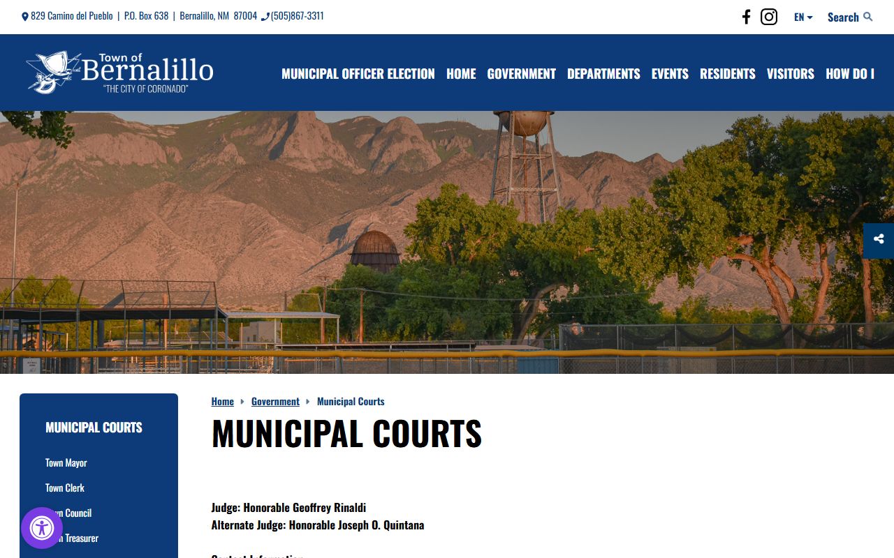 Sandoval County warrant records Town of Bernalillo Municipal Court